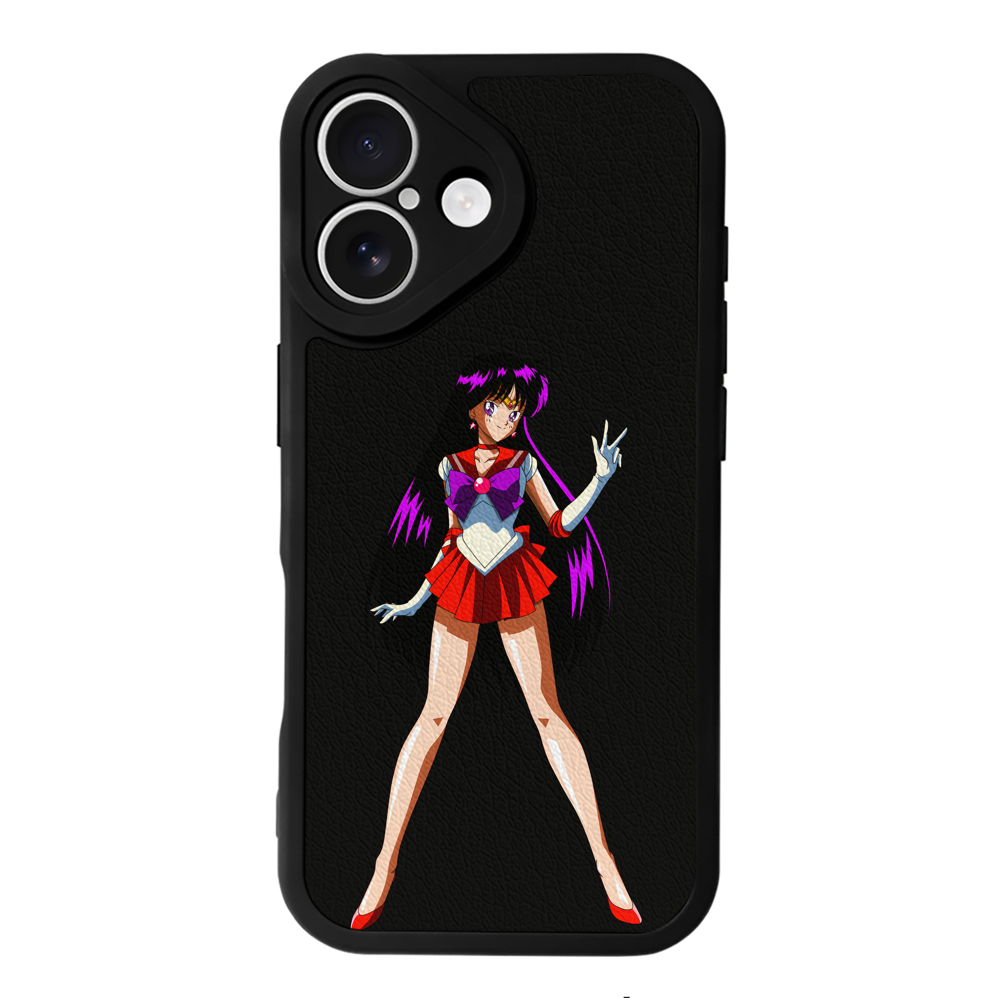 （画像用） 美少女戦士セーラームーン 火野レイ ひの レイ Sailor Moon Hino Rei （セーラーマーズ,Sailor Mars） 【iPhone 16シリーズ対応】シリコンスマホケース（レザー調） 材質：シリコン